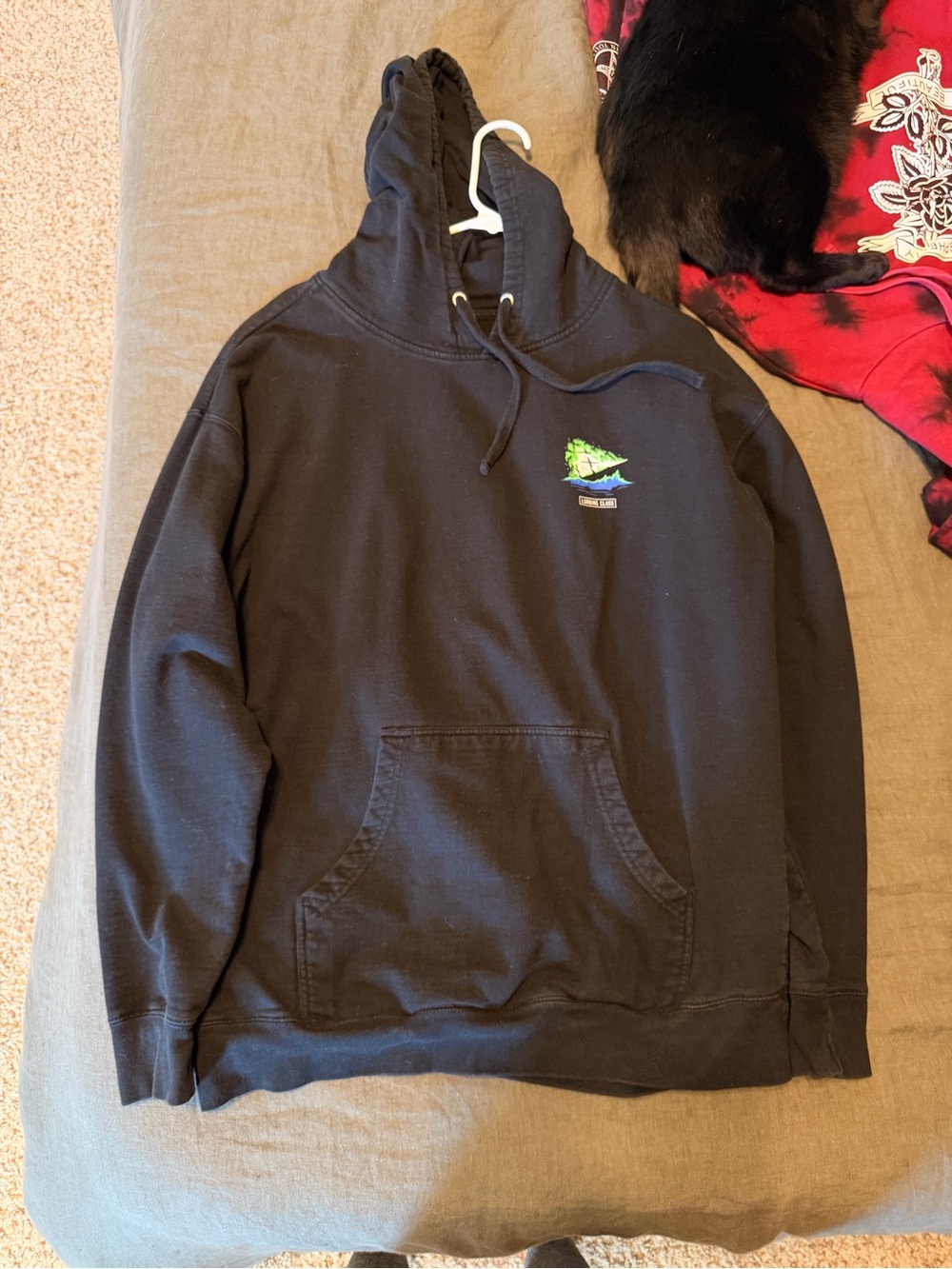 Men's Black Graphic Pullover Hoodie - Lurking Class